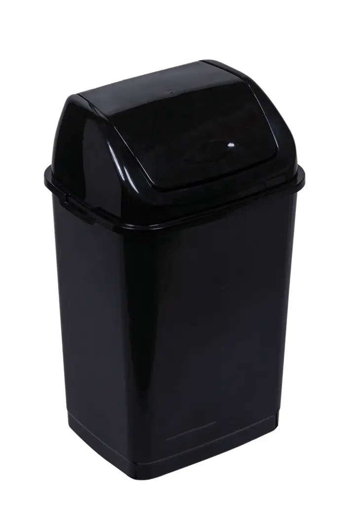 [909536] Abfallbehälter aus Stahl 35L, schwarz epoxidbeschichtet