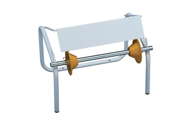 [700014] Großrollenspender, Wand- oder Standmodell, weiß lackiertes Metall