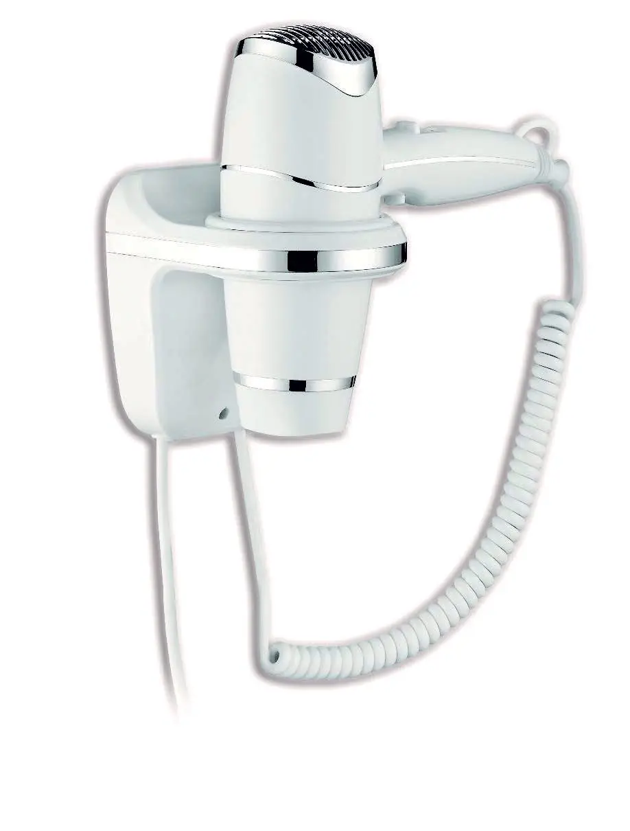 [704004] Haartrockner mit Wandhalterung und integrierter Rasiersteckdose