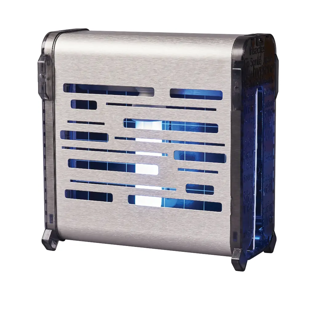 [903076] Insektenvernichter mit Haftpapier, 40 W, aus gebürstetem Edelstahl