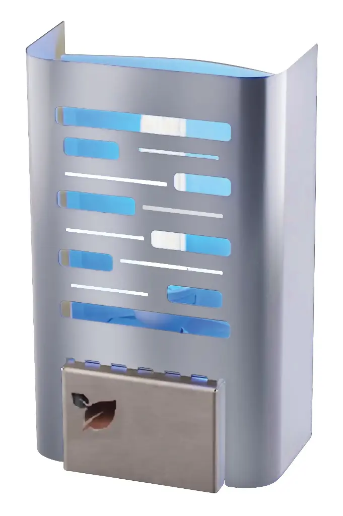 Insektenvernichter mit Haftpapier, Edelstahl, gebürstet