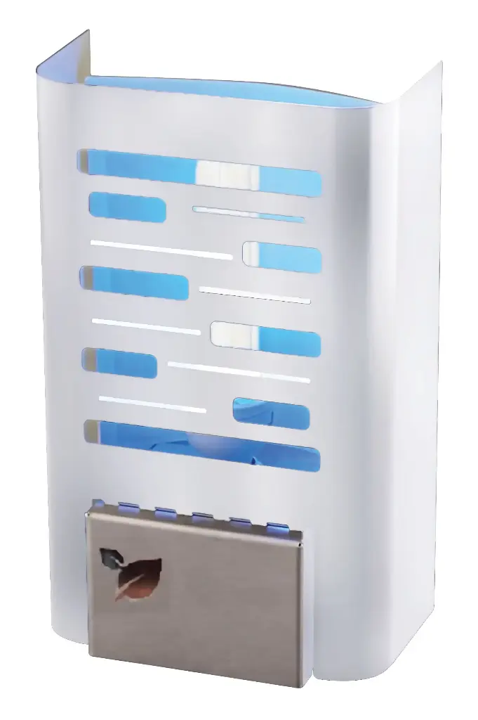 Insektenvernichter mit Haftpapier, weiß, aus lackiertem Stahl