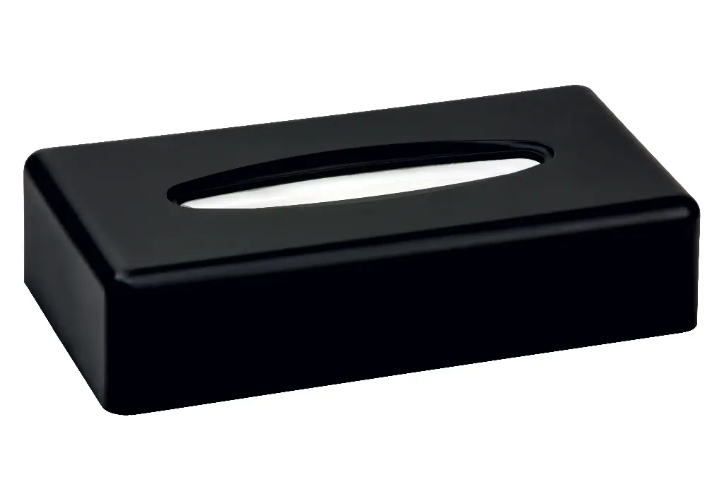Kosmetiktuchspender rechteckig, schwarz lackiert 