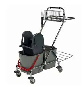 [700080870] Reinigungswagen mit Doppelbehälter und Sackhalterung