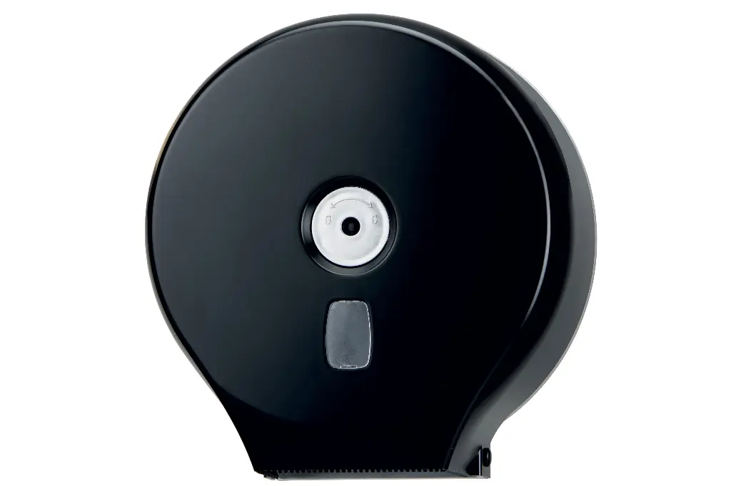 [104201] Toilettenpapierrollenspender 200m, schwarz lackiert 