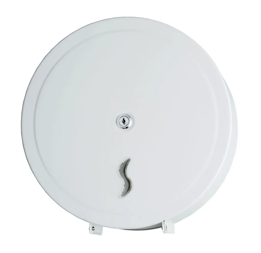 [105008] Toilettenpapierrollenspender 400m, epoxybeschichteter Stahl, weiß