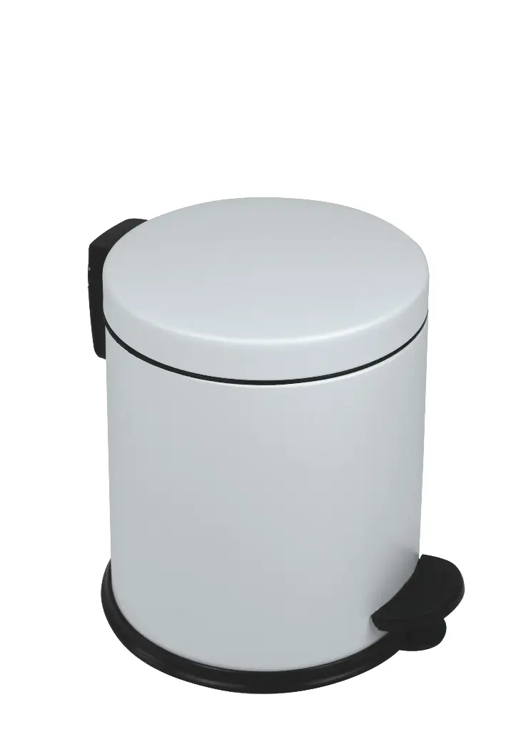 [913051] Treteimer Basic 5L, epoxybeschichteter Stahl, weiß