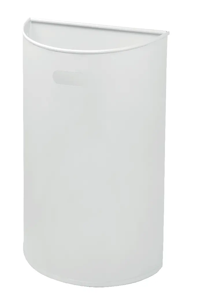 Wandabfallbehälter 40L, epoxybeschichteter Stahl, weiß