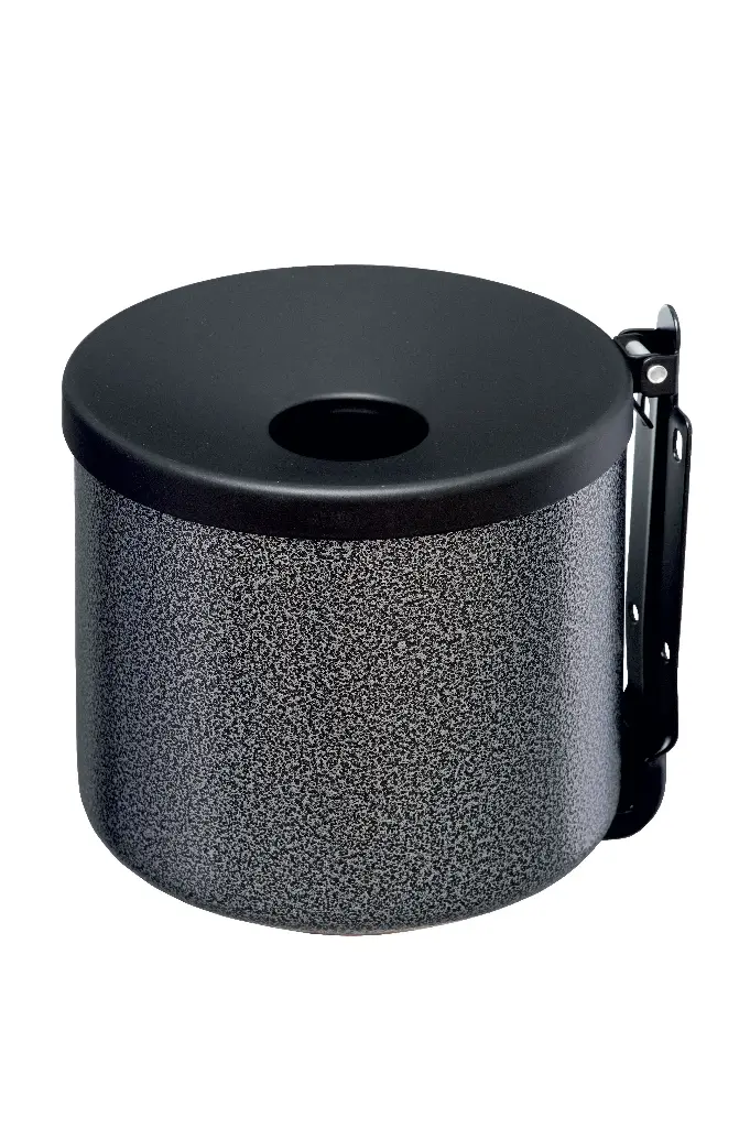 [106004] Wandaschenbecher 2L, epoxybeschichteter Stahl, silber gesprenkelt 